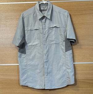 Ocean Coast Men's Sz M Silver & Gray Casual Button Down Shirt fishing beach